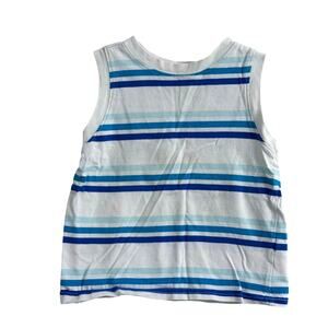 Crazy 8 White & Blue Striped Tank Top Size 2T